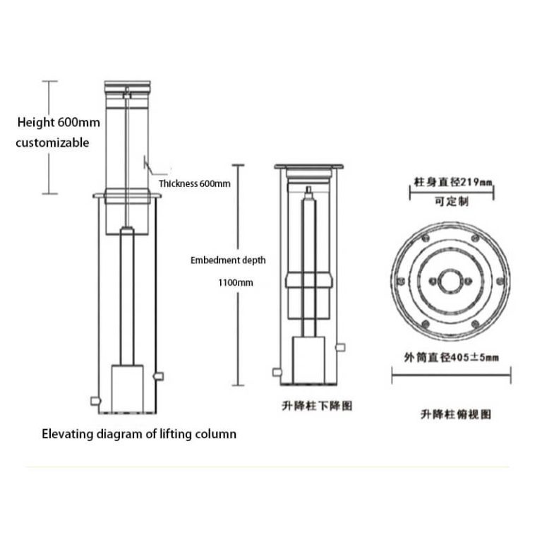 PAS6 Automatic hydraulic lifting column 304 stainless steel photo review